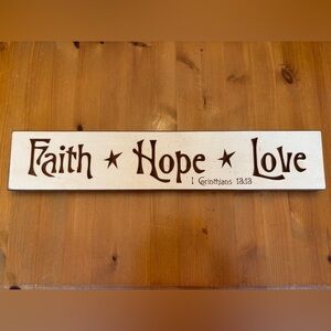 Faith Hope Love Wall Decor Sign